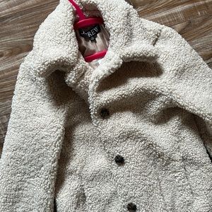 J Crew Cream Sherpa Lady Coat